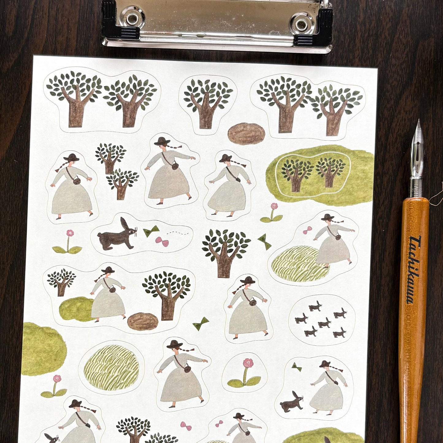 Necktie / Stickers - Walking (A5 size)