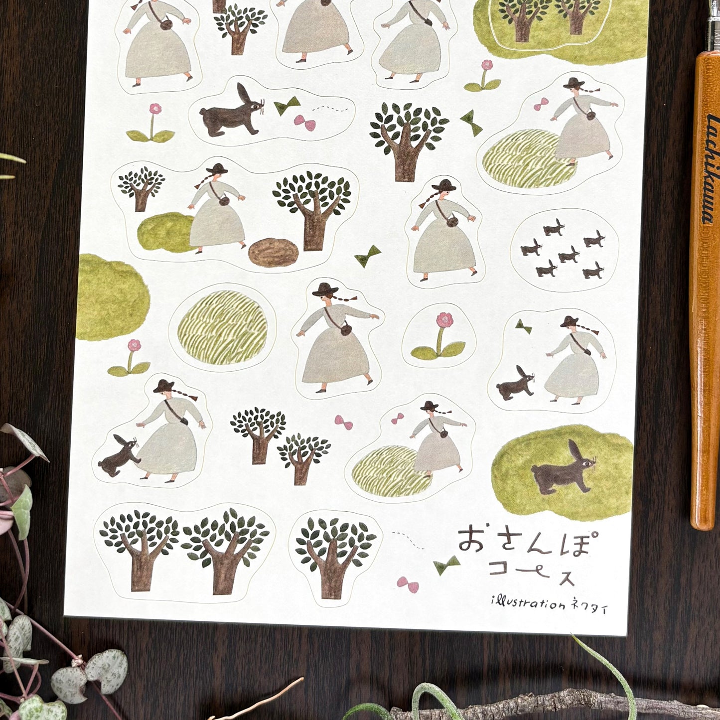 Necktie / Stickers - Walking (A5 size)