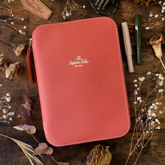 Last Stock / Limited Edition / The Superior Labor / Calf A5 Zip Organizer - Pink
