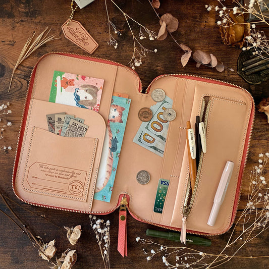 Last Stock / Limited Edition / The Superior Labor / Calf A5 Zip Organizer - Pink