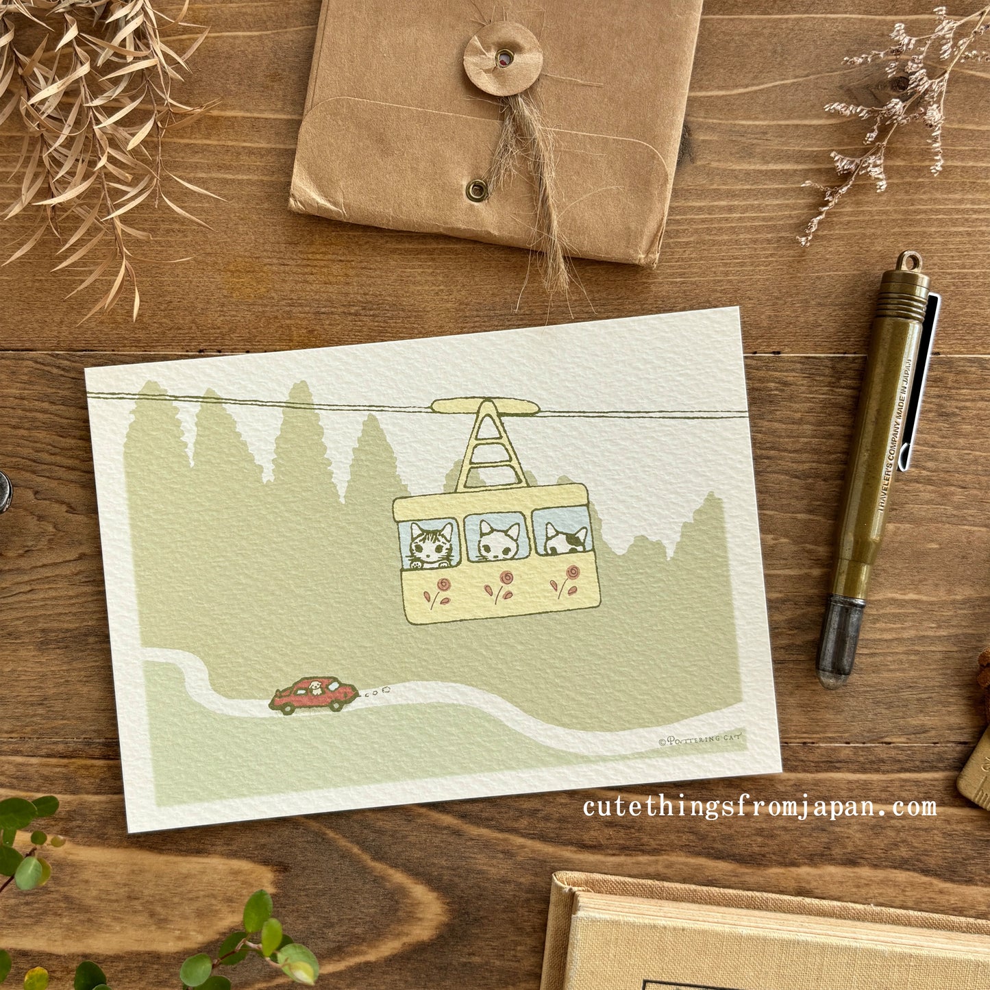 Pottering Cat Postcard - Happy September