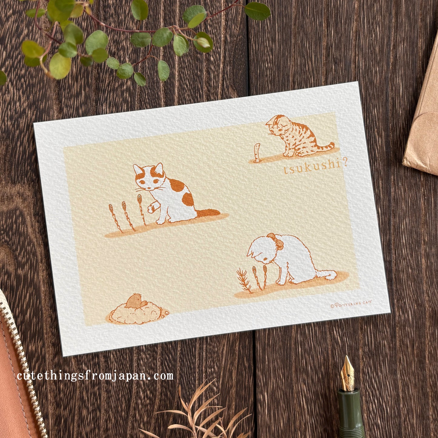 Pottering Cat / Postcard - Happy March