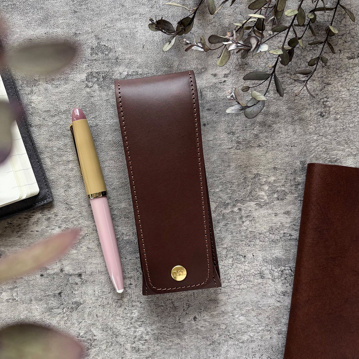 The Superior Labor / INGRASSATO Leather Fountain Pen Case - (2 Pens)