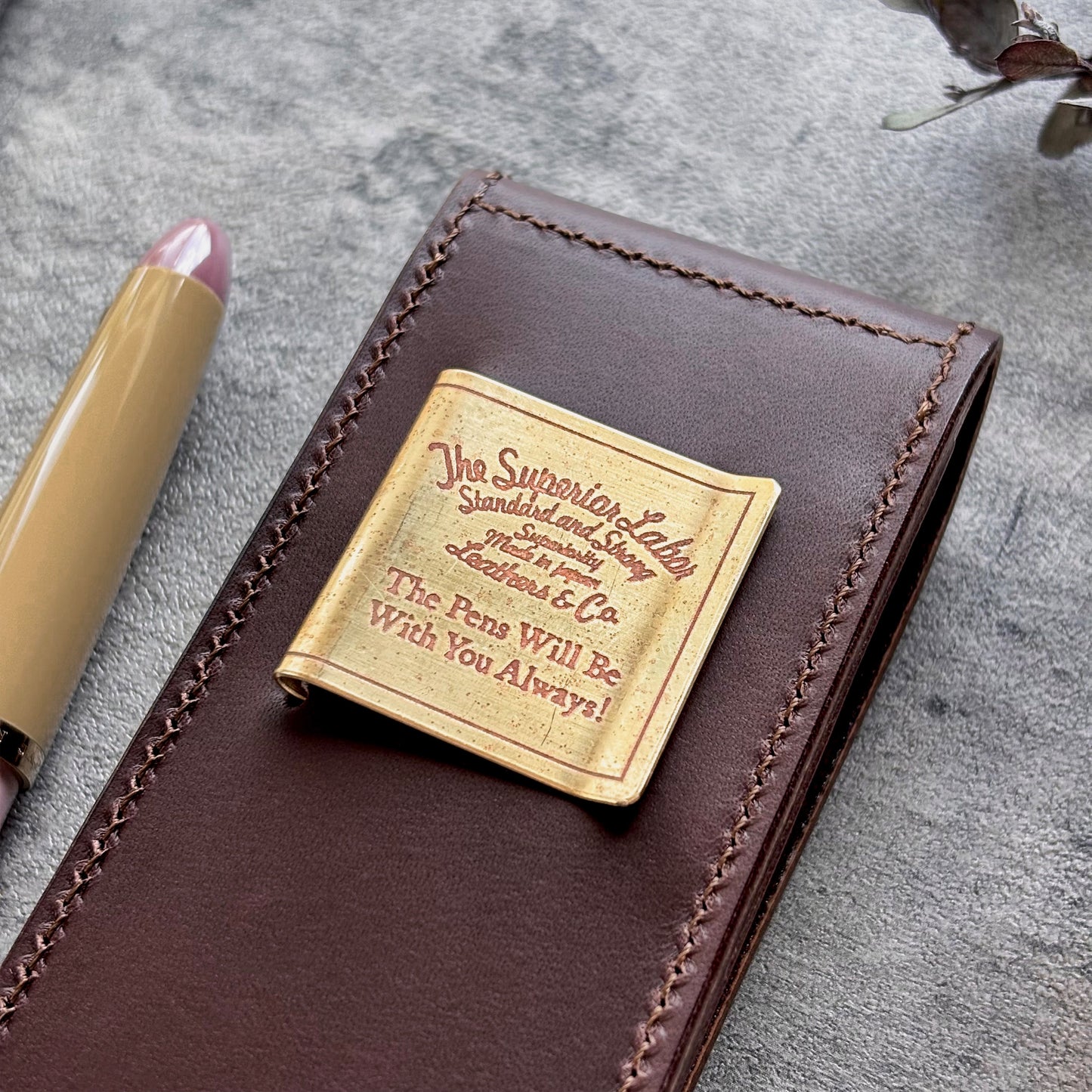 The Superior Labor / INGRASSATO Leather Fountain Pen Case - (2 Pens)