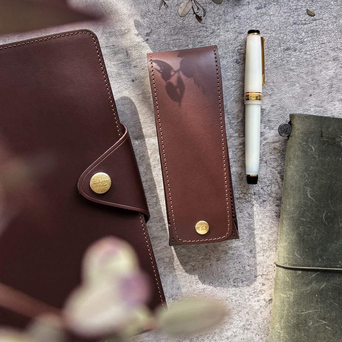 The Superior Labor / INGRASSATO Leather Fountain Pen Case - (2 Pens)