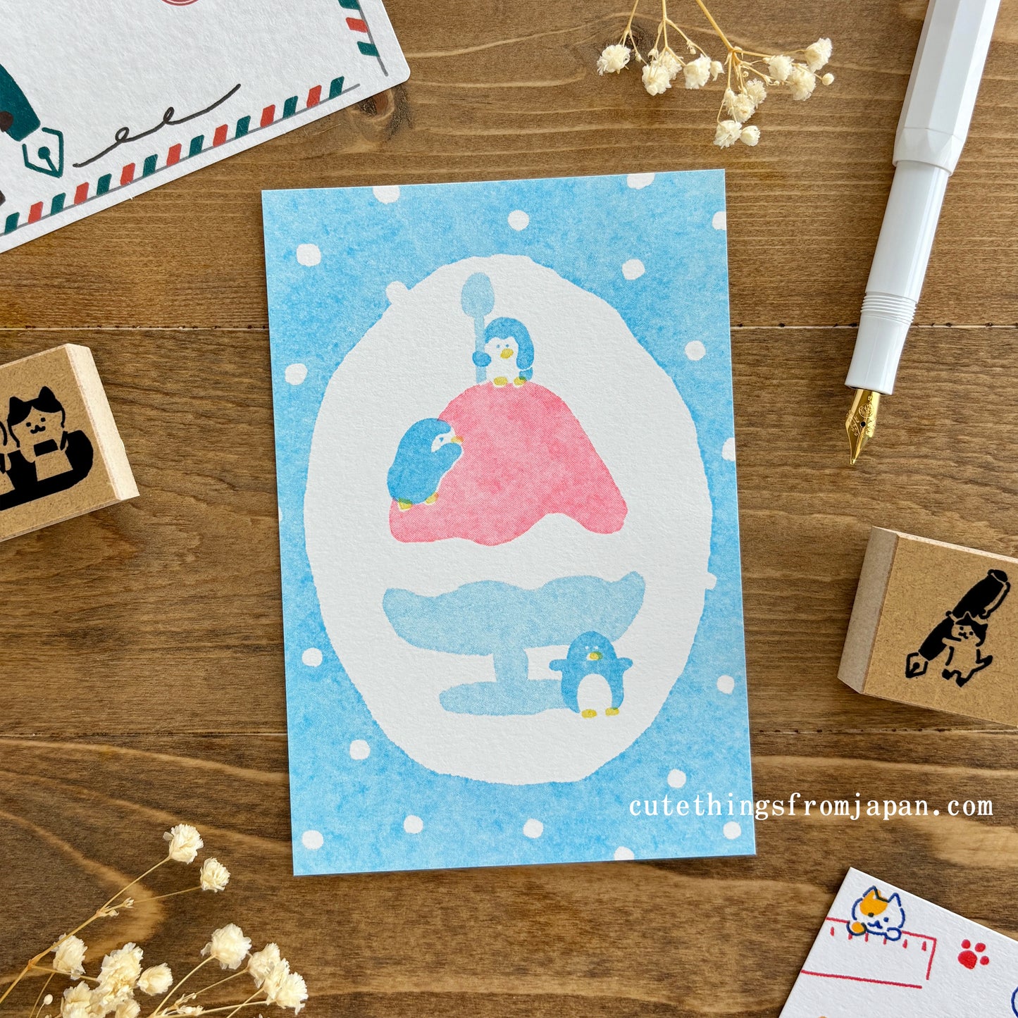 Summer Limited Retro Style Postcard - Happy Penguin