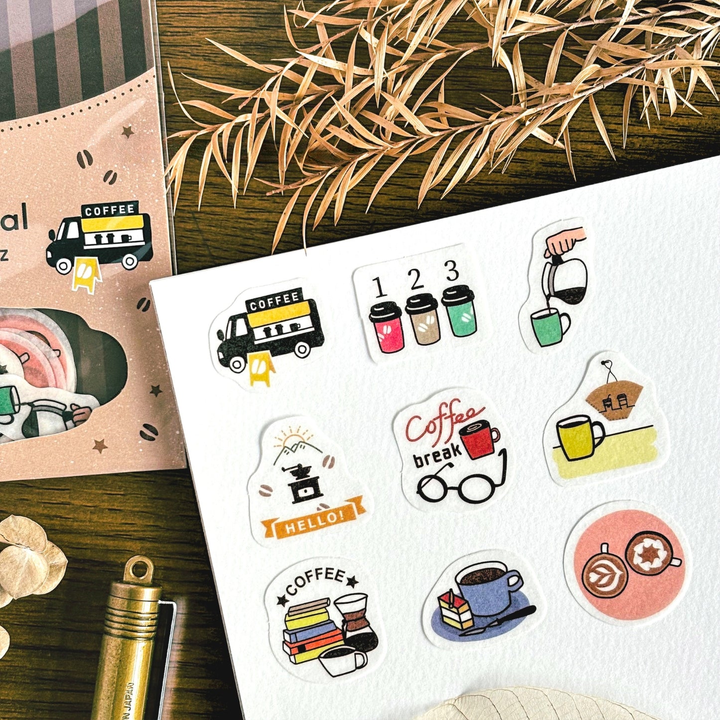 福わけはんこ / フレークシール「Coffee Break」