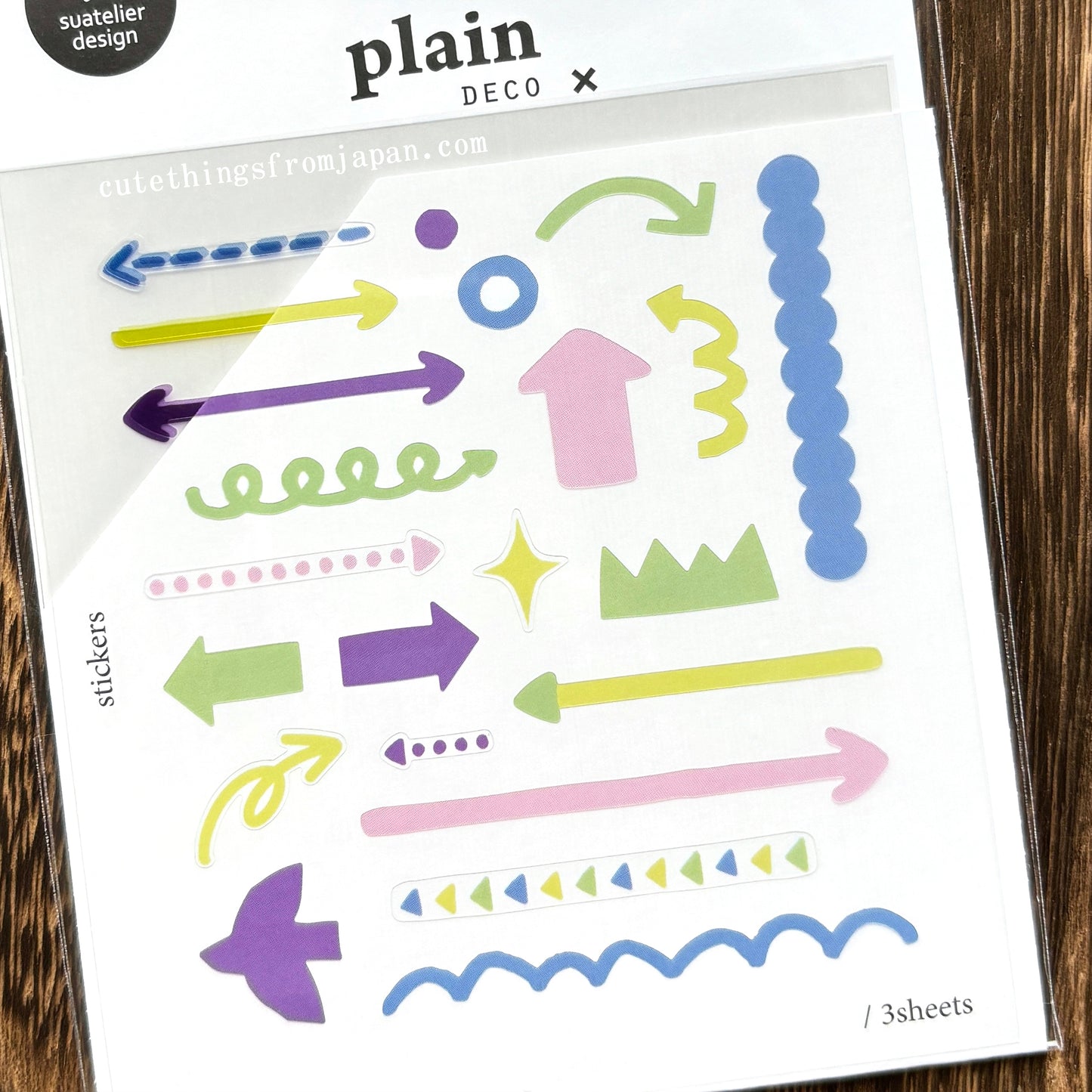 Plain Deco Stickers (3 sheets) - Plain #73