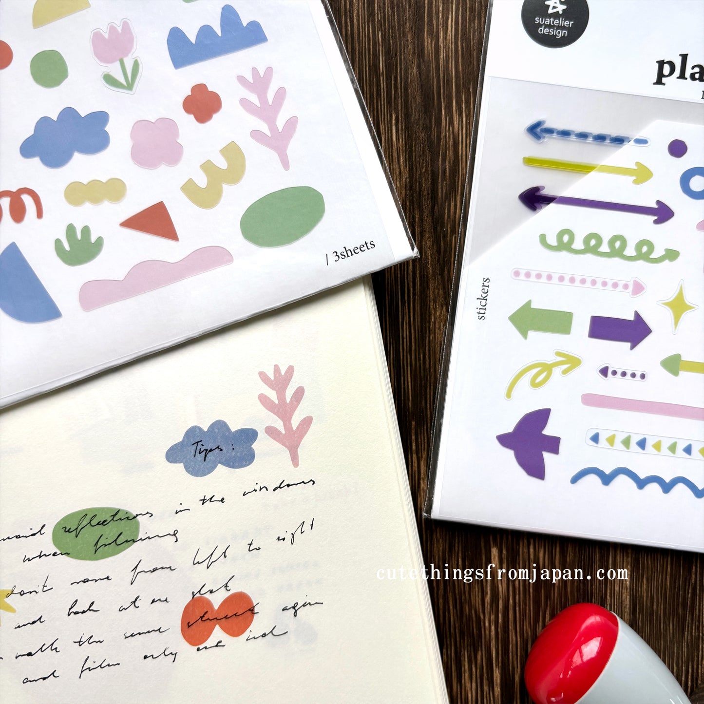 Plain Deco Stickers (3 sheets) - Plain #73