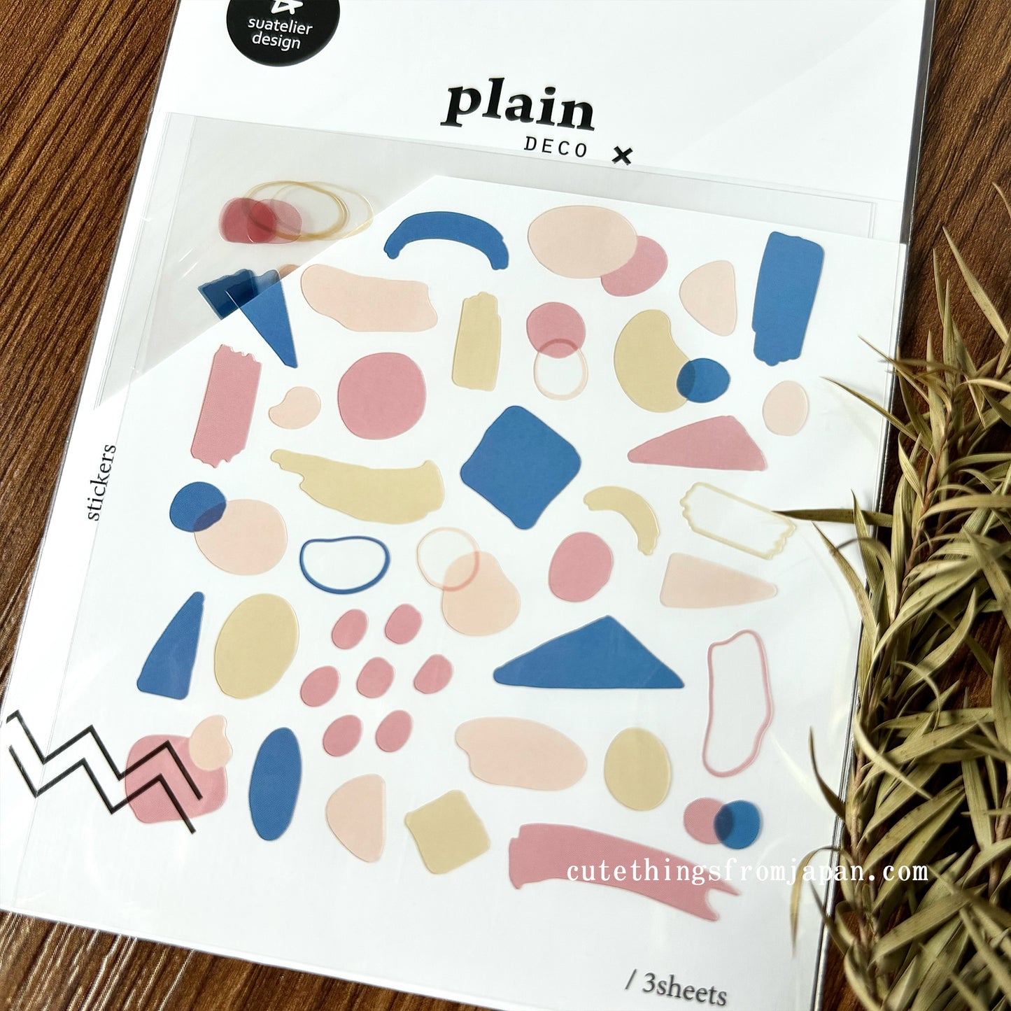 Plain Deco Stickers (3 sheets) - Plain #18