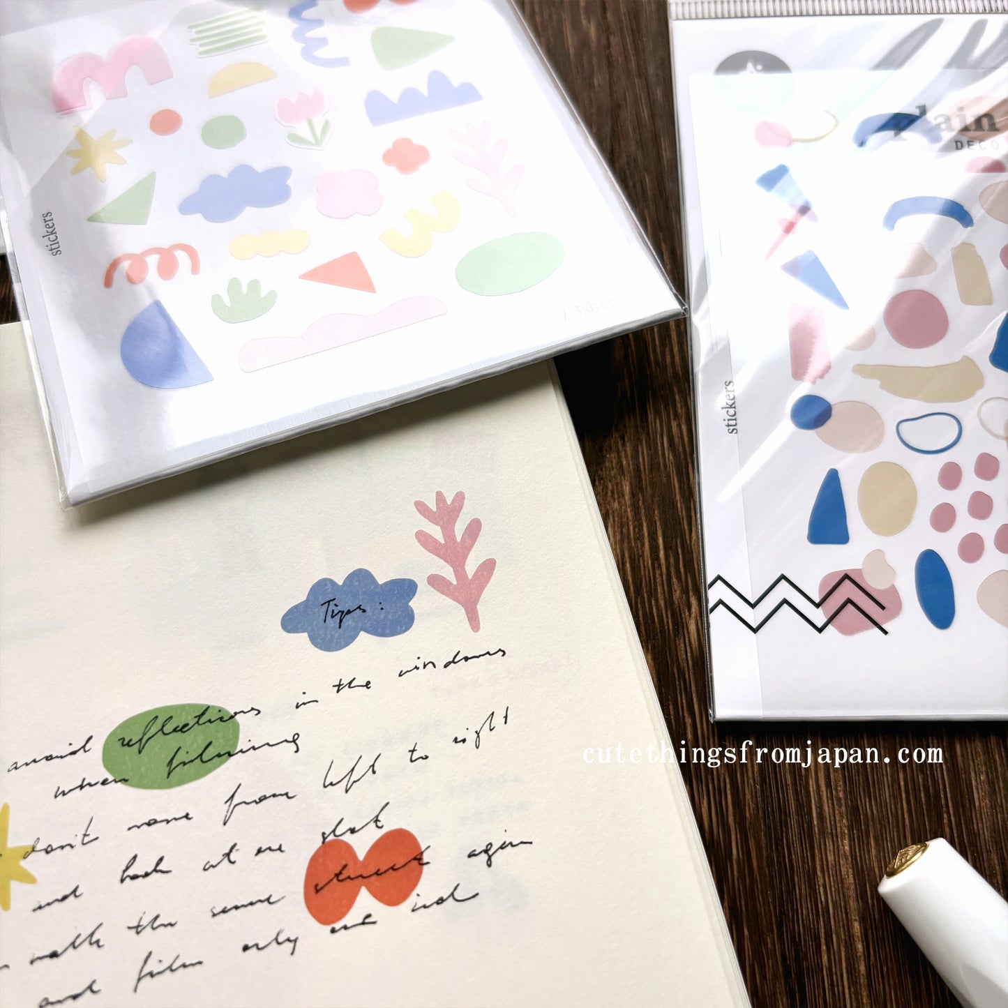Plain Deco Stickers (3 sheets) - Plain #18