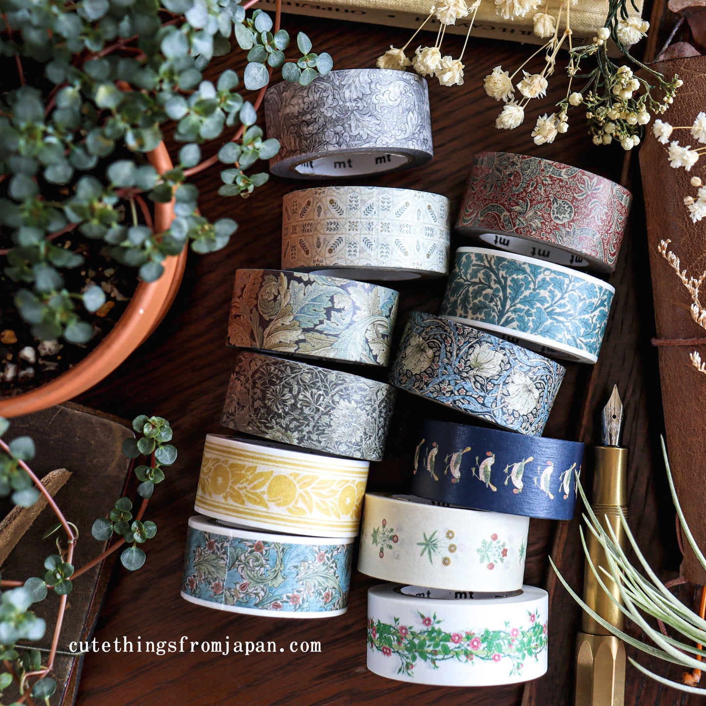 William Morris x mt Washi Tape - Pure Bachelors Button Stone/Linen