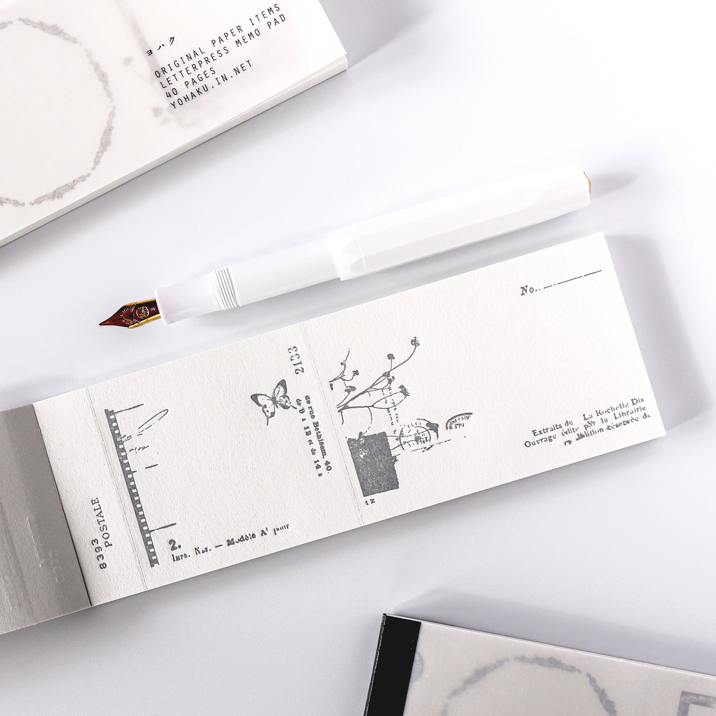 Yohaku / Letter Press Label Book - Nostalgic Gray