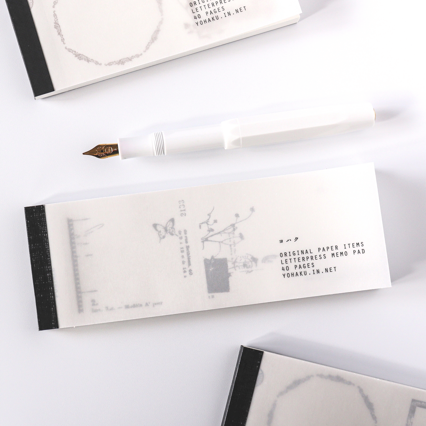 Yohaku / Letter Press Label Book - Nostalgic Gray