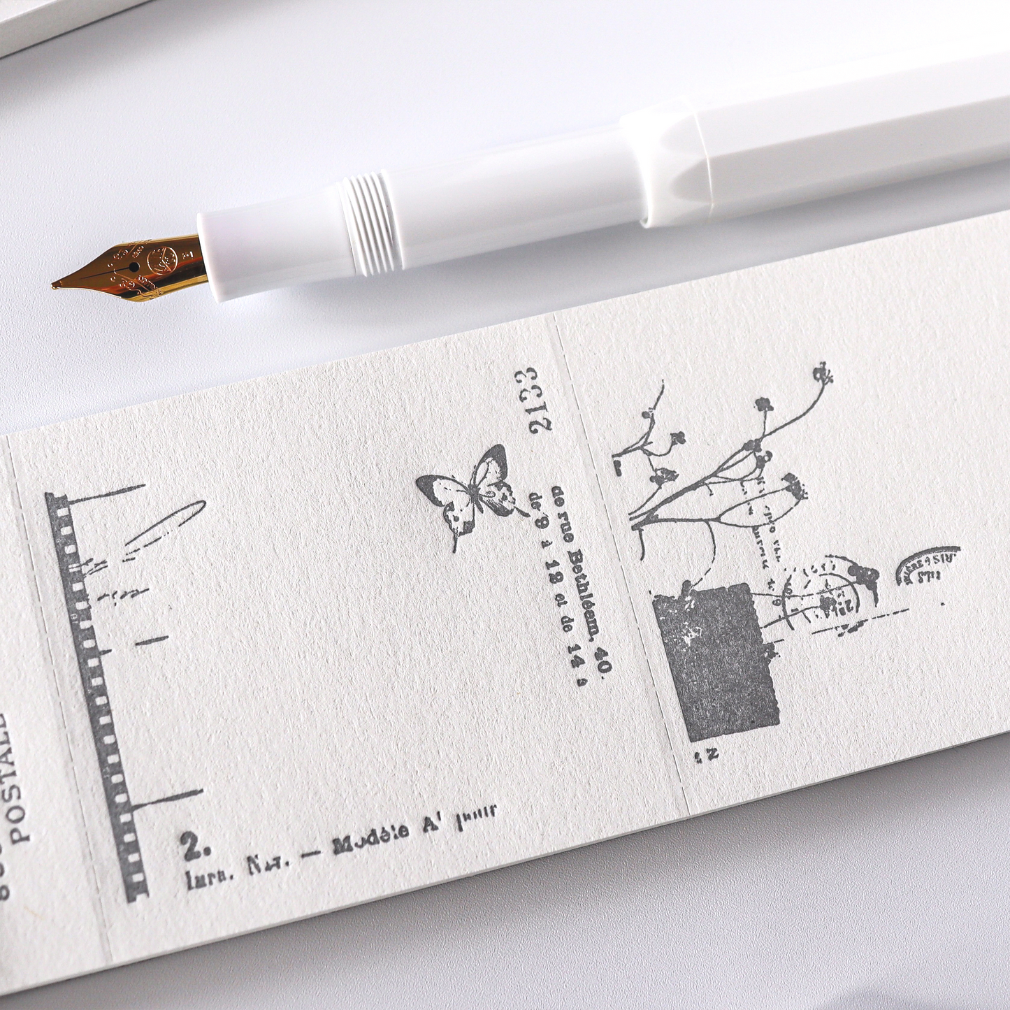 Yohaku / Letter Press Label Book - Nostalgic Gray
