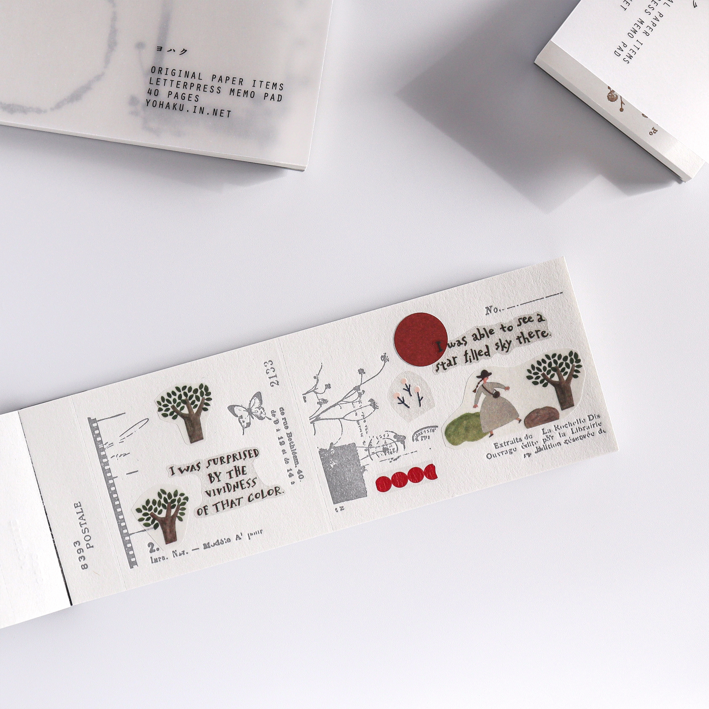 Yohaku / Letter Press Label Book - Nostalgic Gray