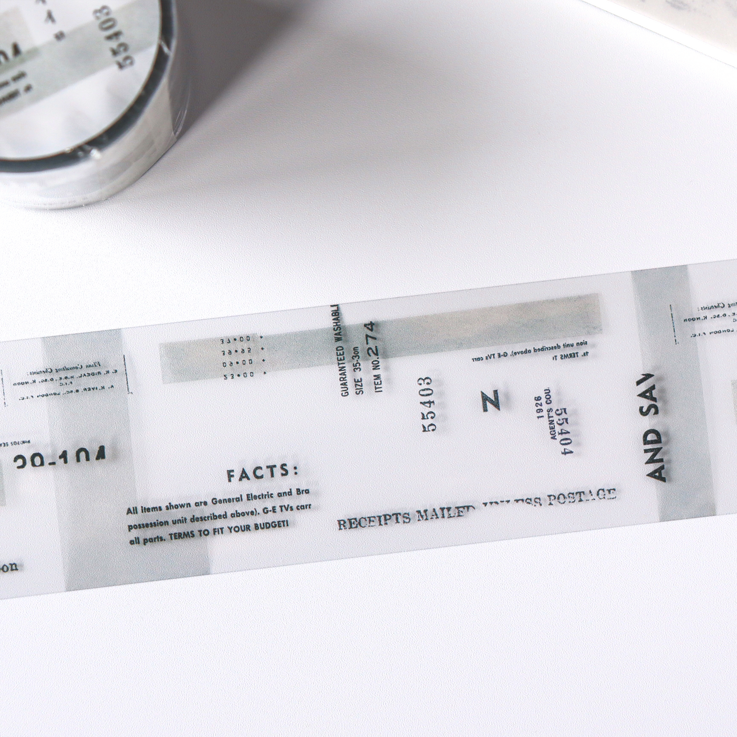 Yohaku / Clear Sticker Roll - Gray