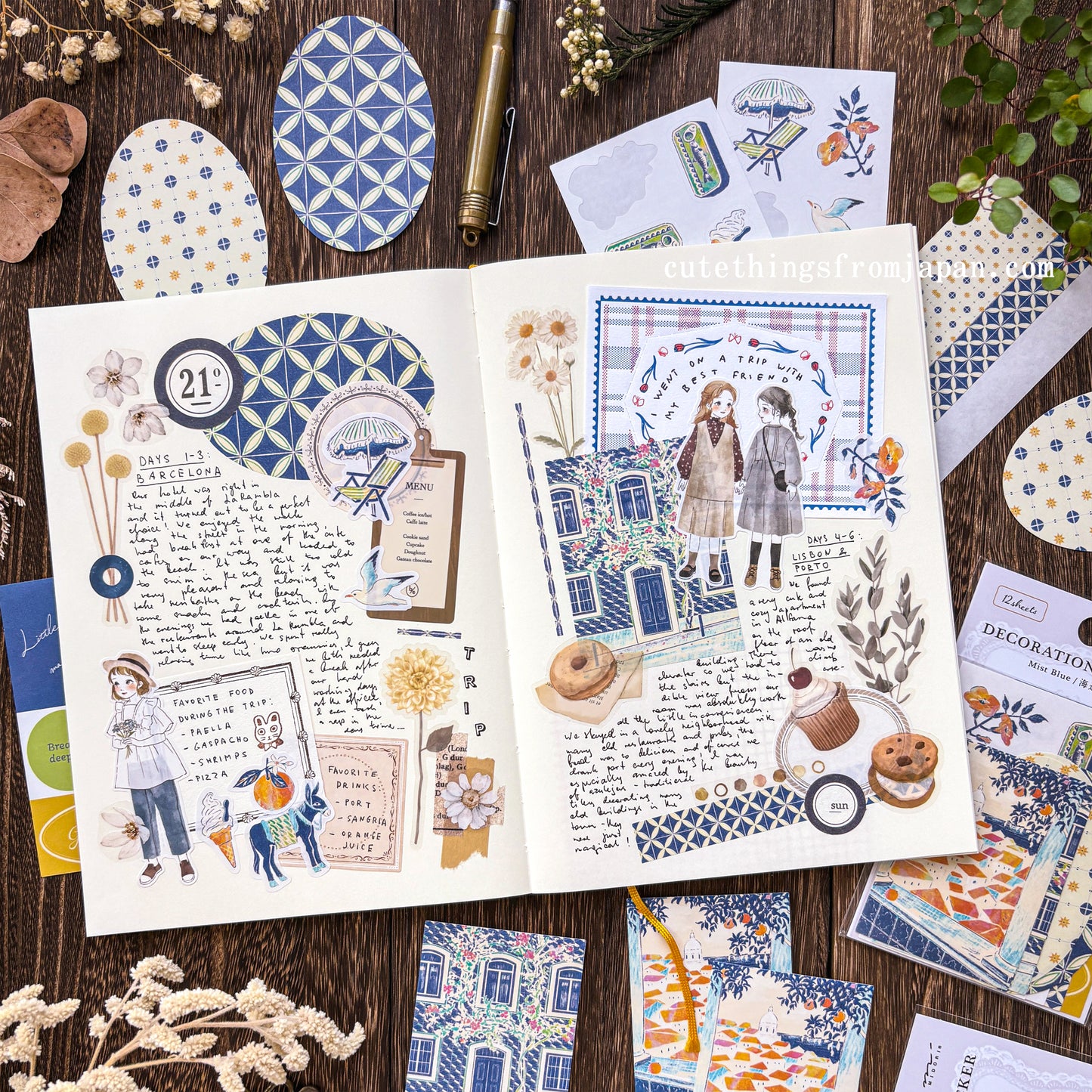Yuka Takamaru Collage Stickers Set - Green