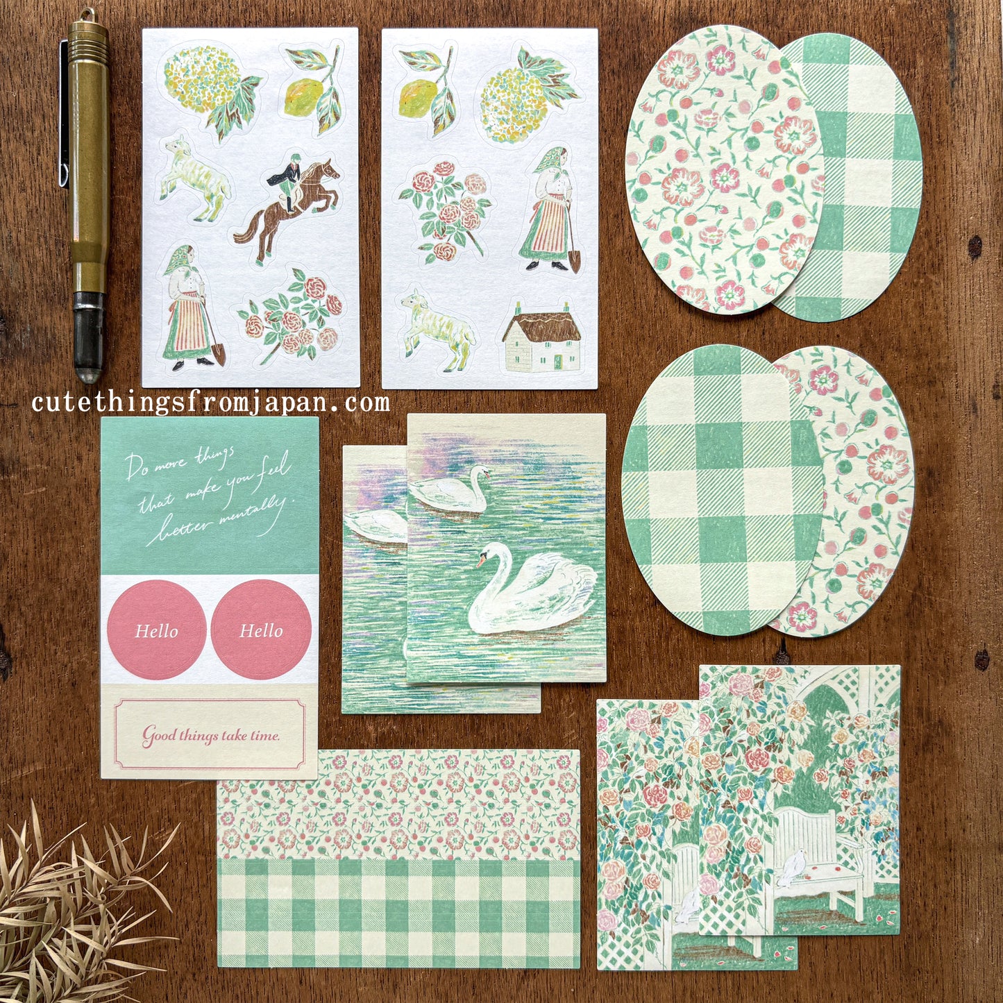 Yuka Takamaru Collage Stickers Set - Light Green