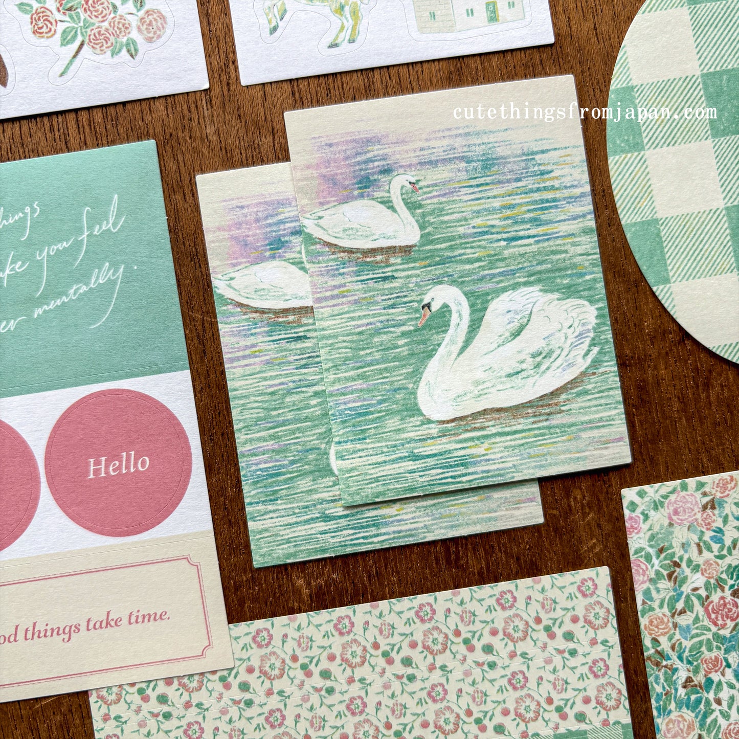 Yuka Takamaru Collage Stickers Set - Light Green