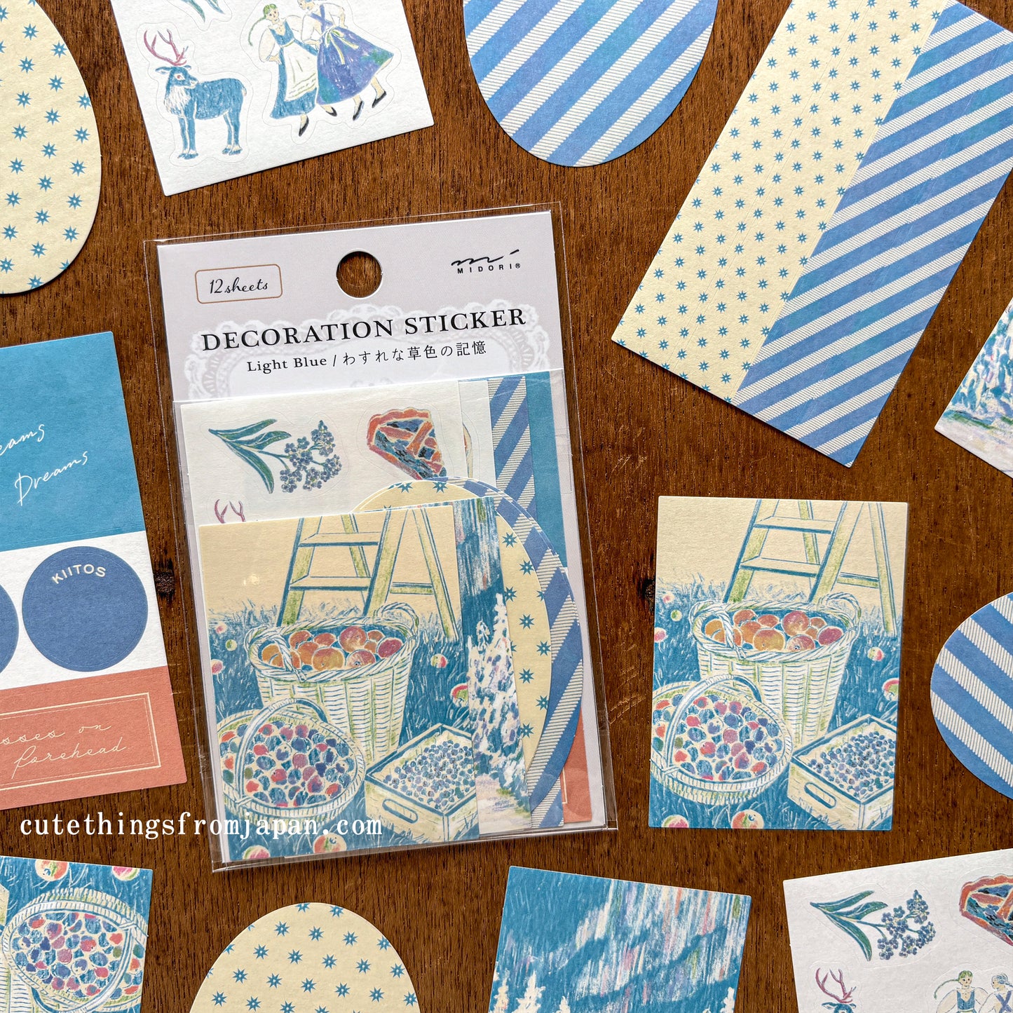 Yuka Takamaru Collage Stickers Set - Light Blue