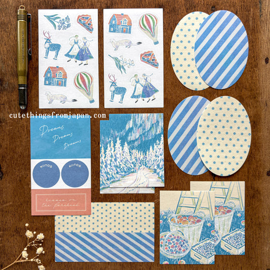 Yuka Takamaru Collage Stickers Set - Light Blue