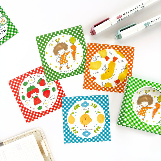 mizutama x サンスター文具 / 窓付きスクエアメモ「グリーン」