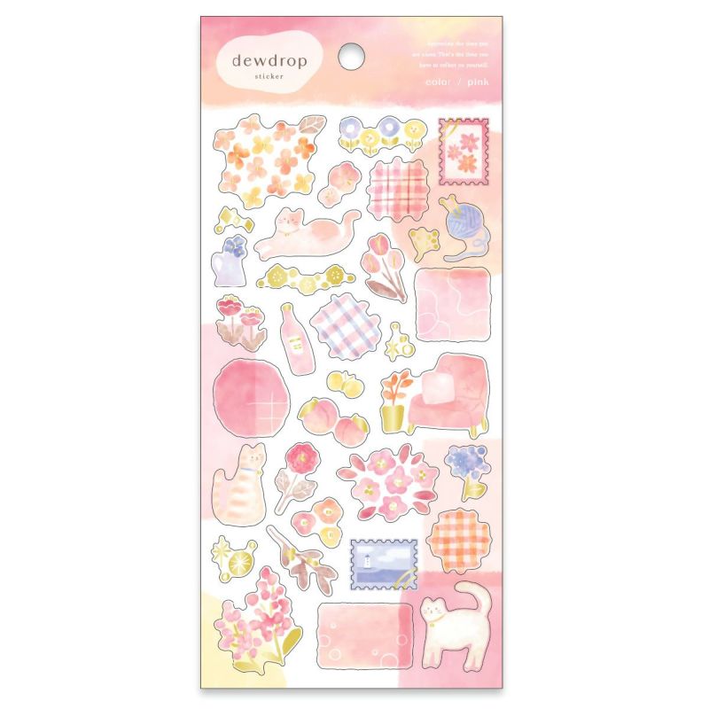 Mind Wave / Dewdrop Stickers - Cat & Flower