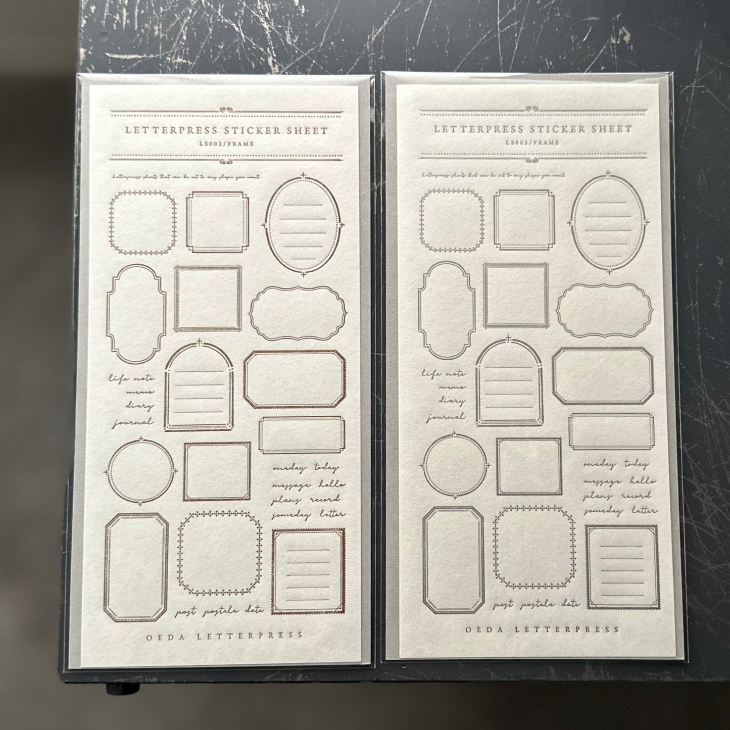 Letterpress Sticker Sheet - Frames