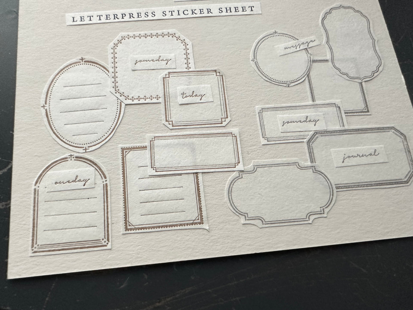 Letterpress Sticker Sheet - Frames