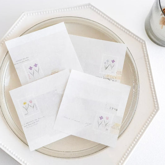 Yohaku / Square Memo Pad - Garden (4 designs)