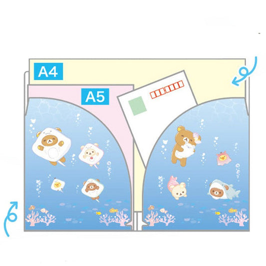 Rilakkuma / A5 Pocket File - Cozy Ocean