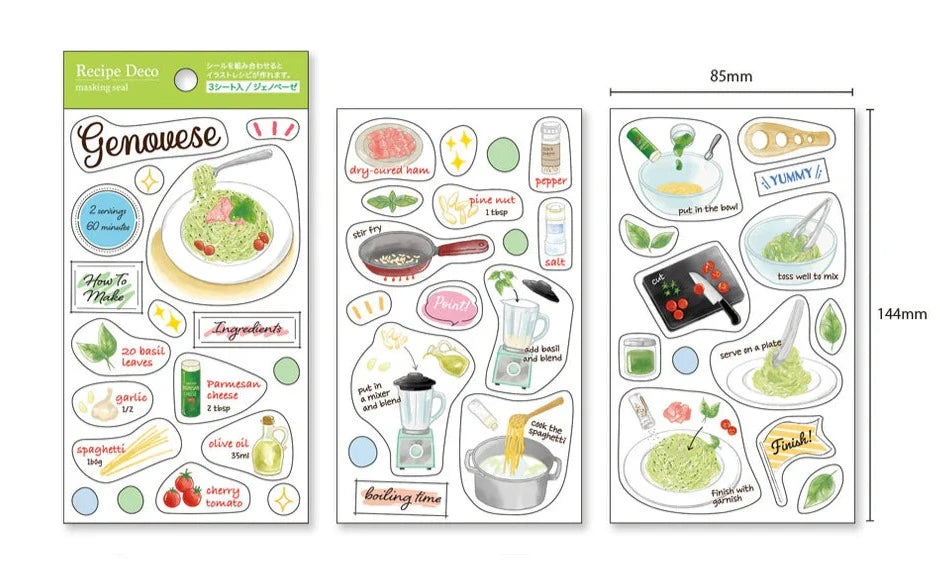 Food Planner Sticker Set - Genovese (3 sheets)