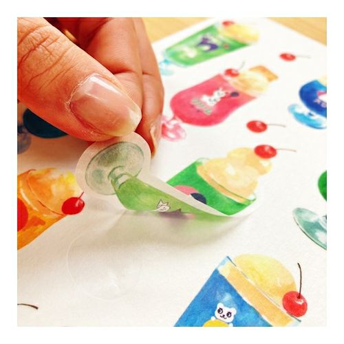 Retro Japan Stickers Set - Cream Soda (2 sheets)