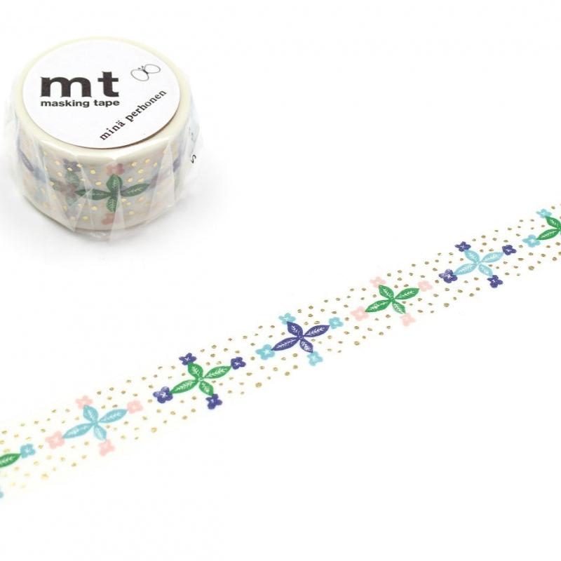 mina perhonne x mt Shiny Washi Tape - Blooming Day
