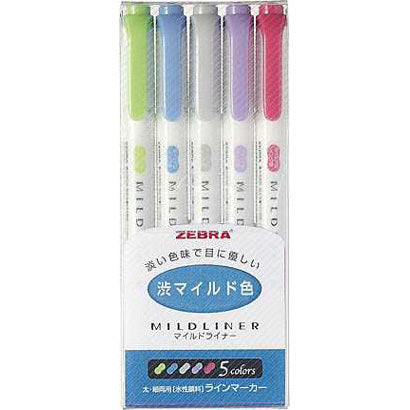 Zebra / Mildliner Highlighters - Shibu (5 Colors)