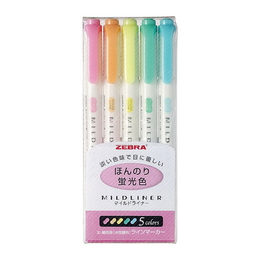 Zebra / Mildliner Highlighters - Neon (5 Colors)