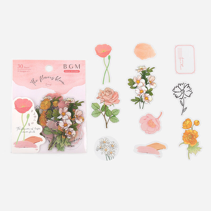 Orange Blossom Flake Stickers