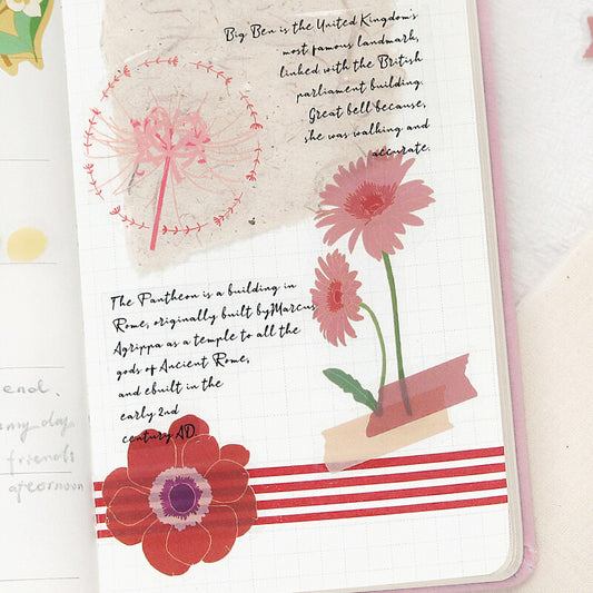 Red Blossom Flake Stickers