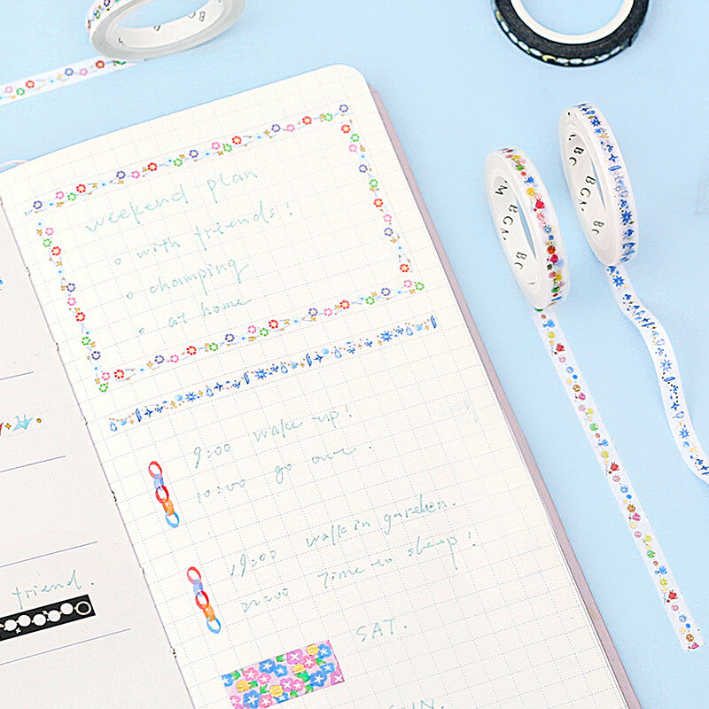 Slim Washi Tape - Colorful Pieces