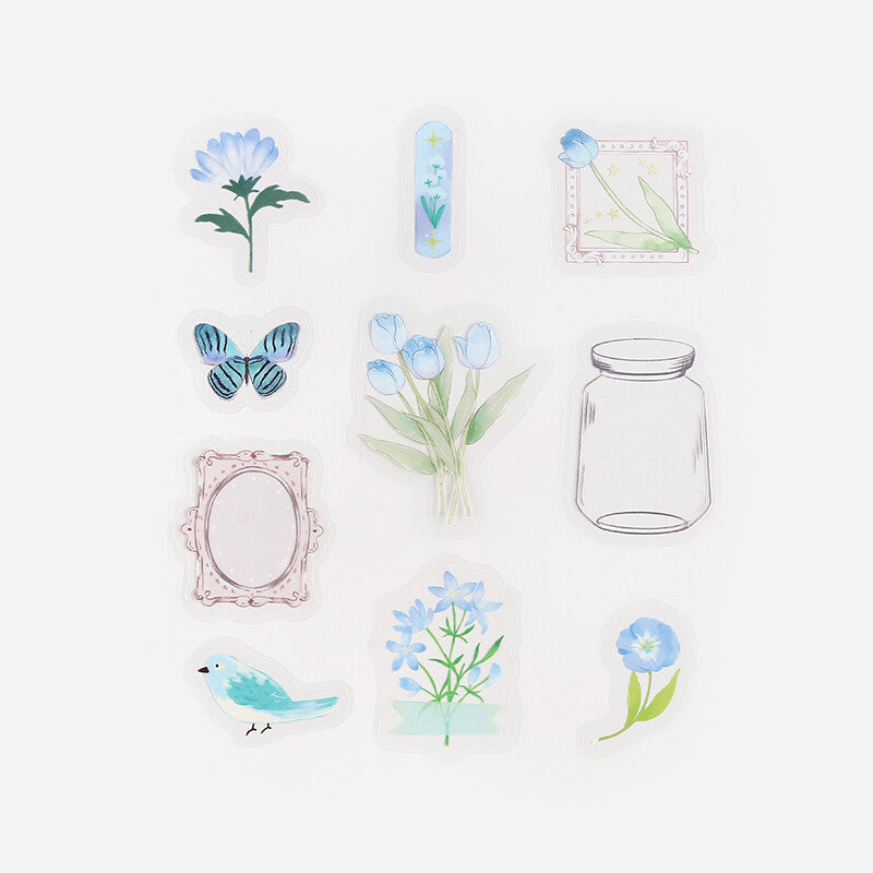 Little World Flake Stickers - Light Blue