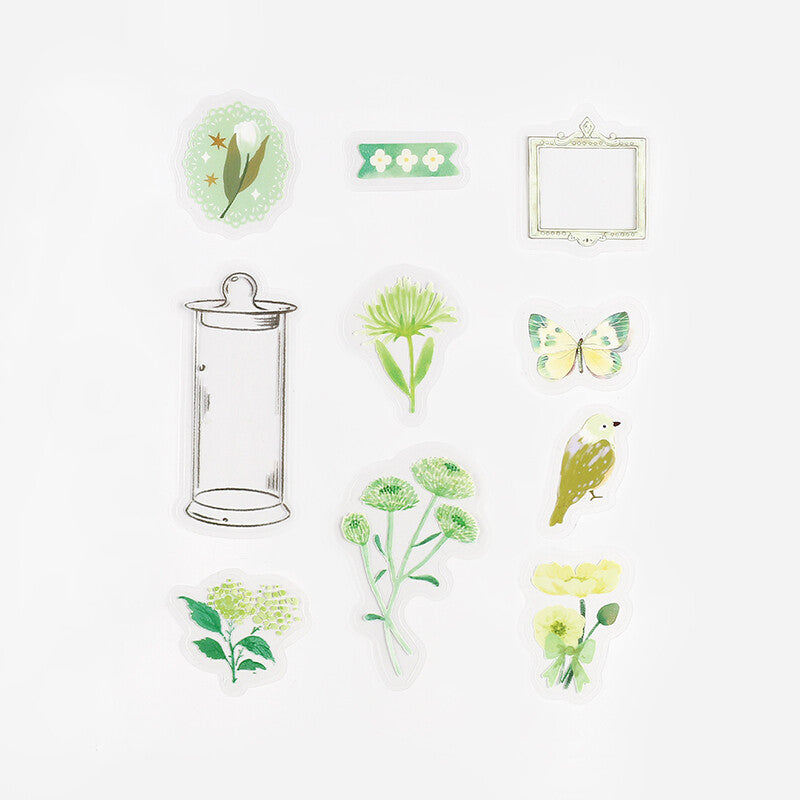Little World Flake Stickers - Fresh Green