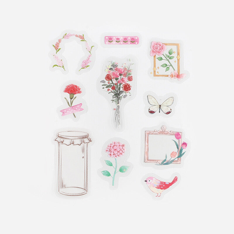 Little World Flake Stickers - Pink