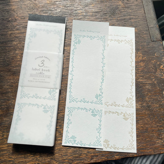Limited Edition Letterpress 3 Patterns Label Book