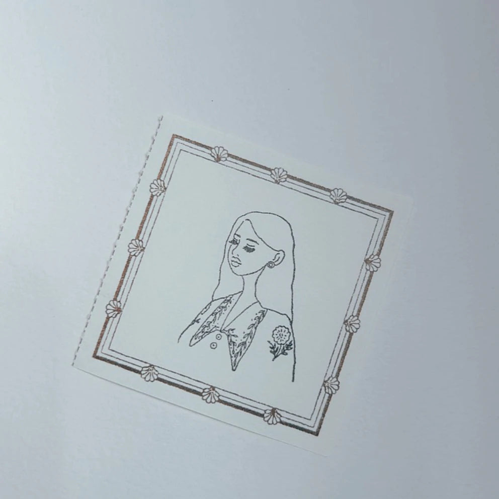 Rubber Stamp - Embroidered Collar Girl