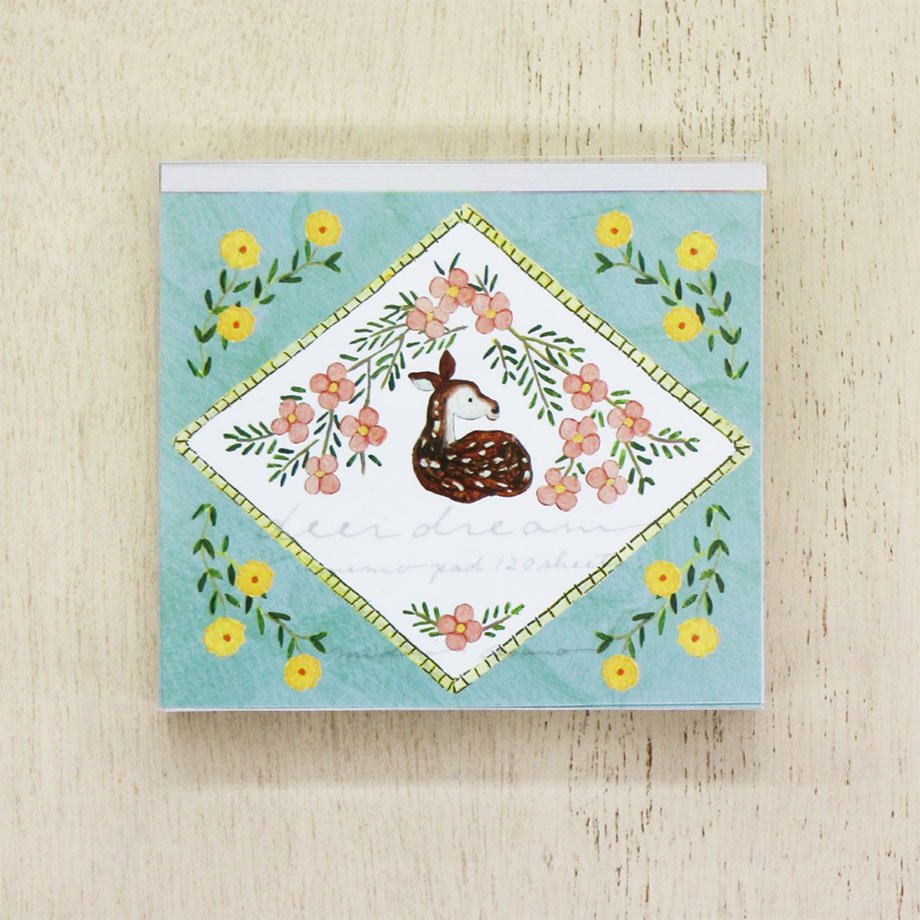 Midori Asano Square Memo Pad - Deer Dream