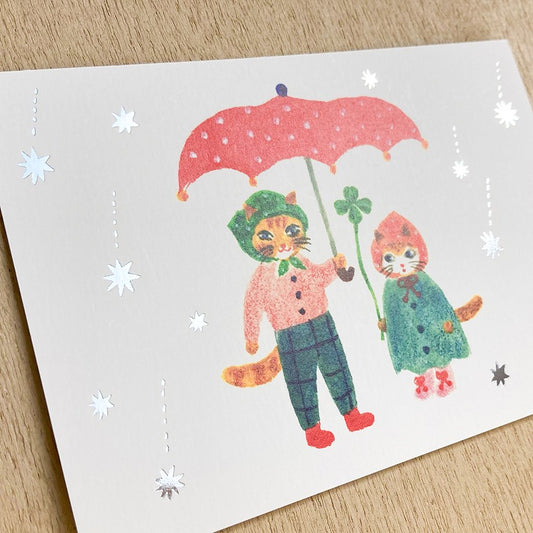 Aiko Fukawa Postcard - Raindrops