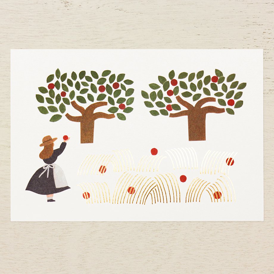 Necktie / Postcard - Apple Field
