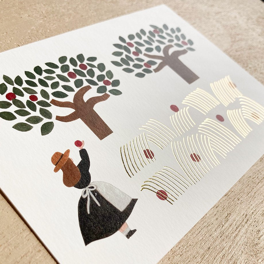 Necktie / Postcard - Apple Field