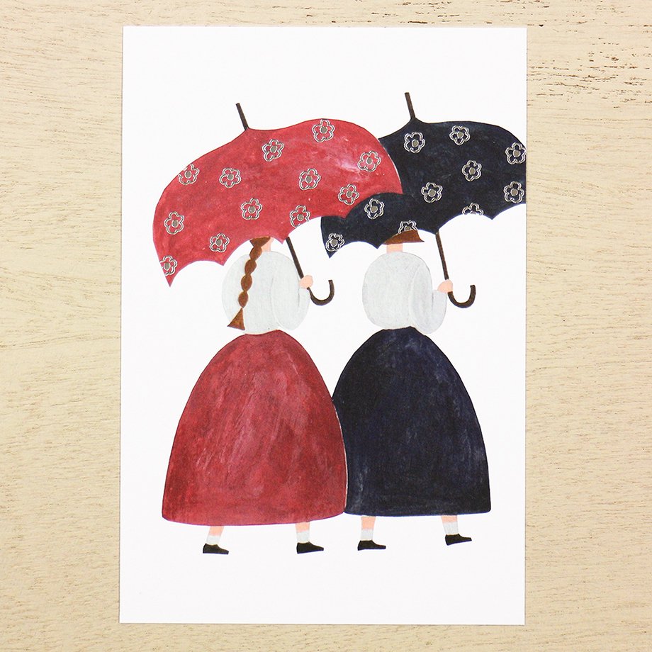 Necktie / Postcard - Flower Umbrella